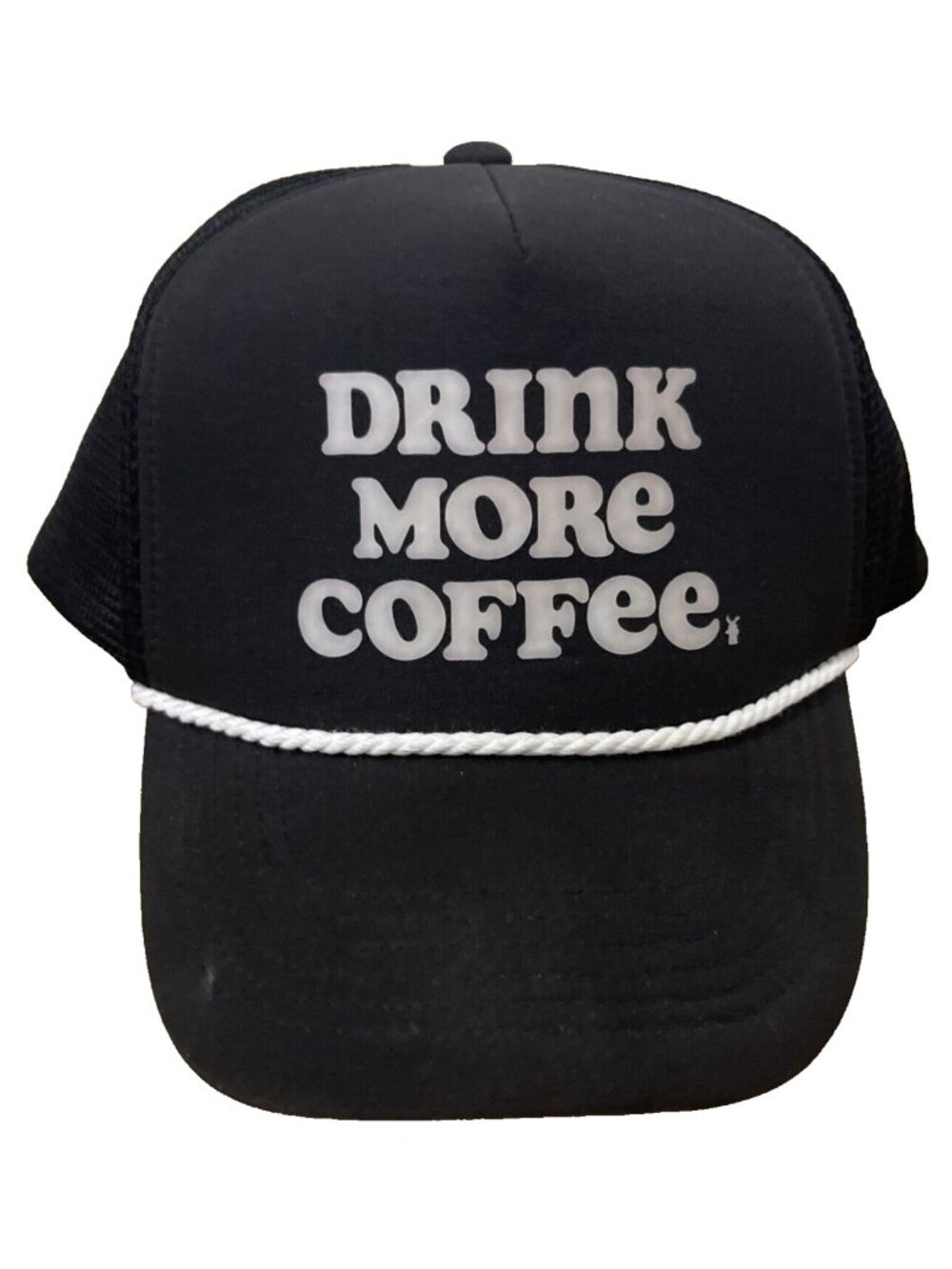 Dutch Bros Drink More Coffee Trucker Snapback Black Mesh Cap Hat Adjustable